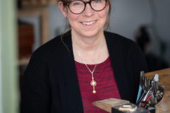 Photo by Theo Moye 28/11/23 Jeweller Erica Sharpe in her workshop in OSmerset.